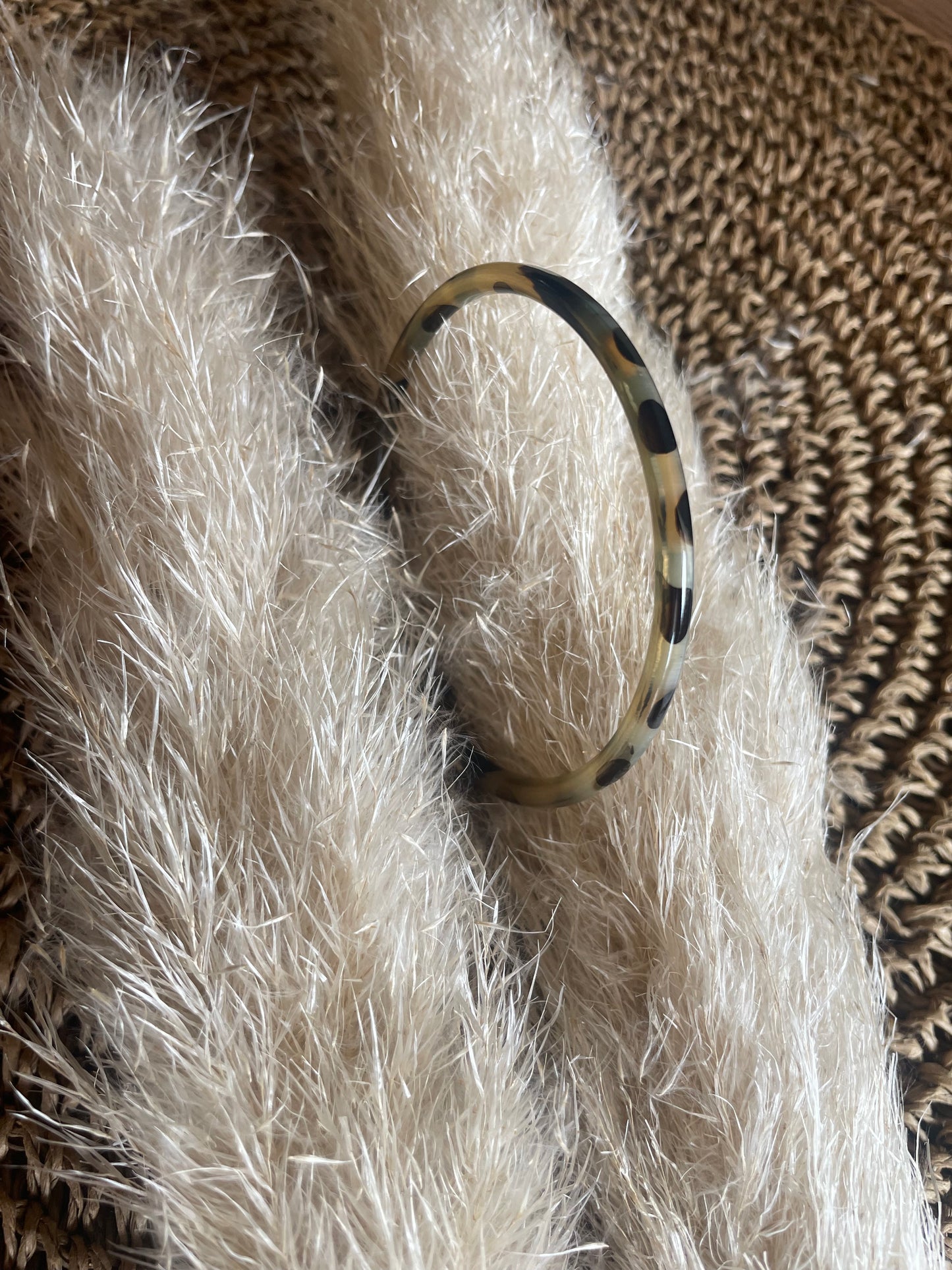 Bracelet fin Léopard corne veritable
