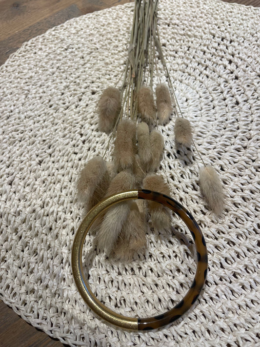 Bracelet feuilles d’or et leopard