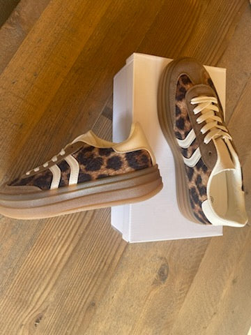 Baskets Léopard à semelles compensées - Style et Confort