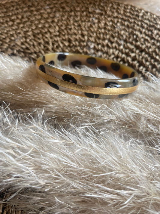 Bracelet Léopard et feuilles d’or