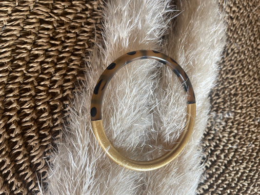 Bracelet feuilles d’or et leopard
