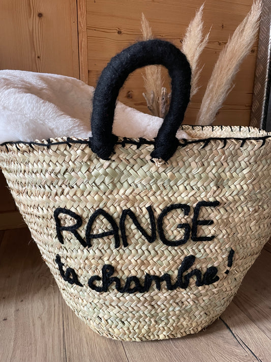 Panier de Rangement avec Inscription  « Range ta chambre » - Pratique et Stylé